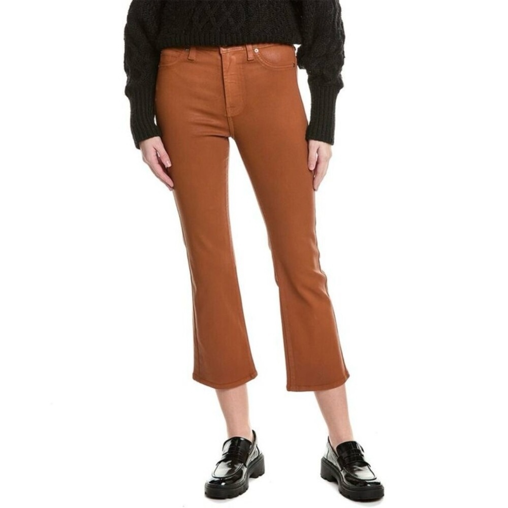 NWT 7 For All Mankind High Waist Slim Kick Jeans 28 Chocolate Color Denim Flare